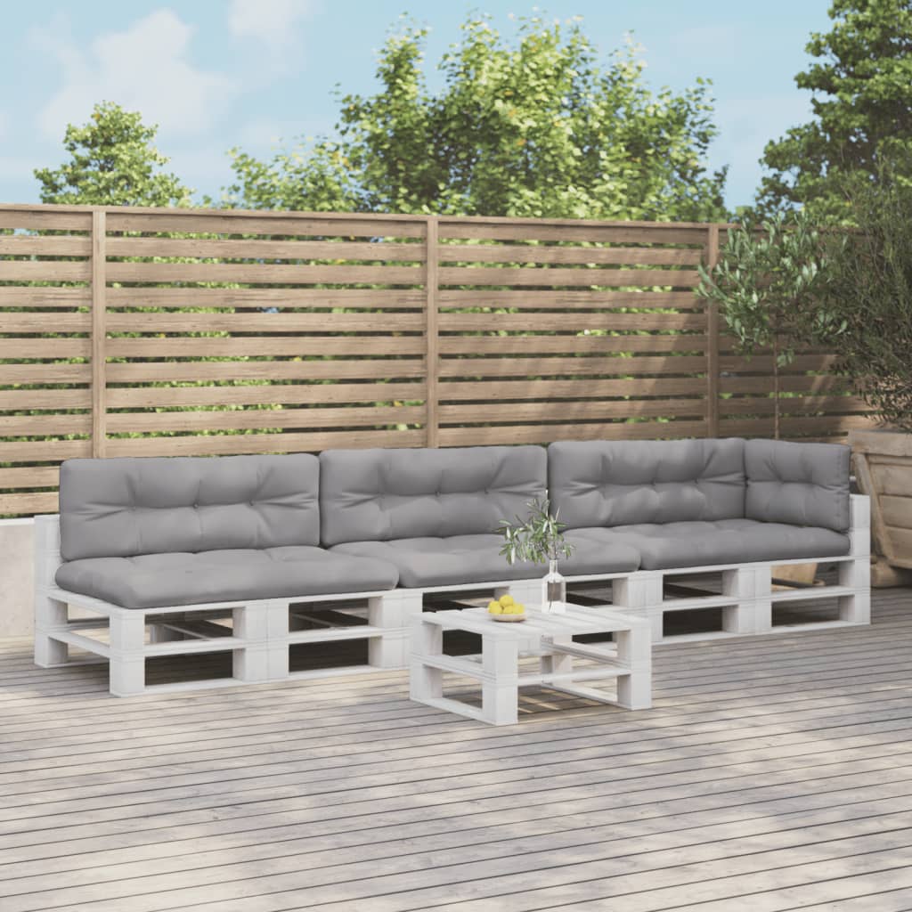 Palletkussens 7 st stof grijs – afbeelding 1