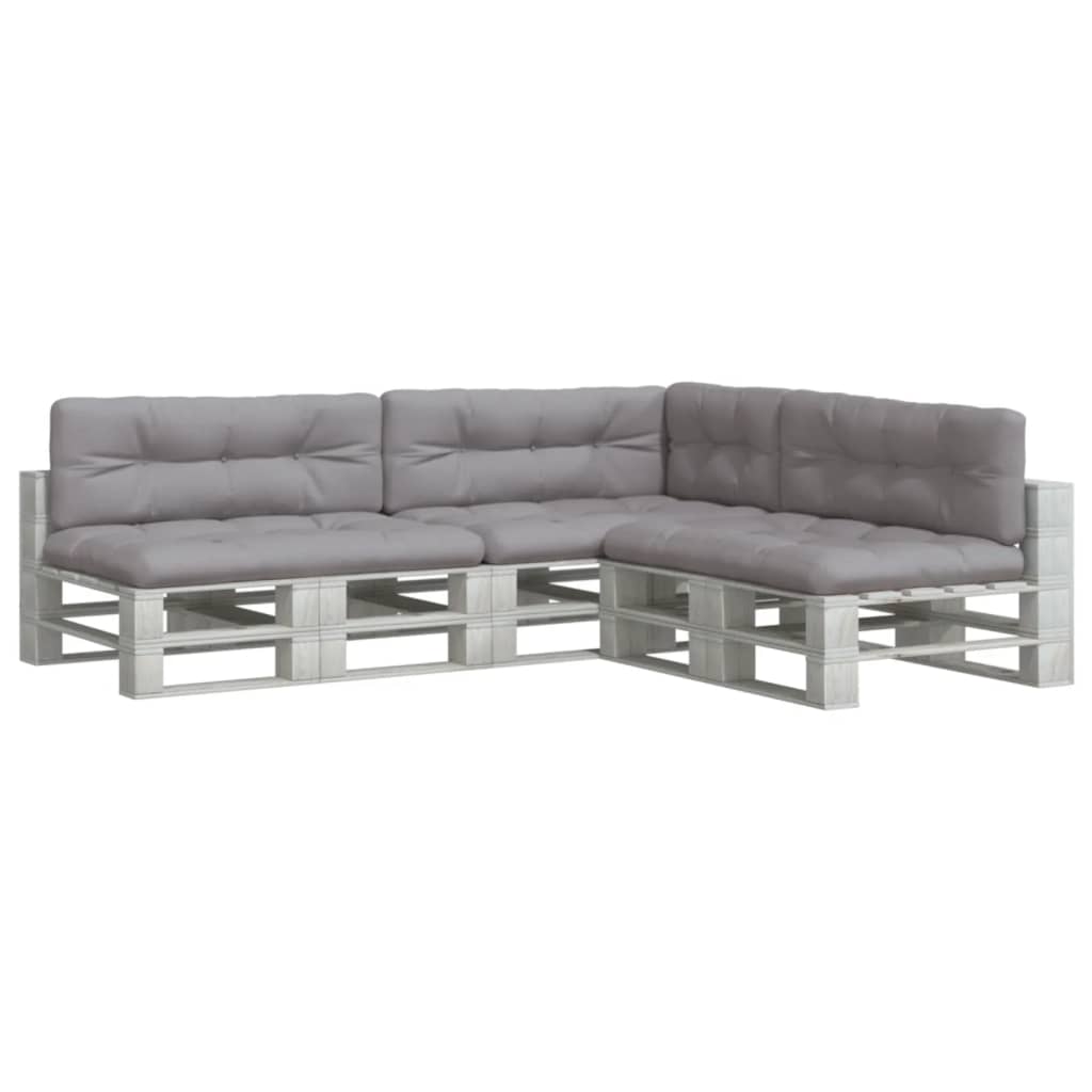 Palletkussens 7 st stof grijs – afbeelding 3