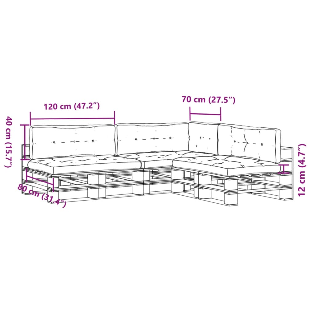 Palletkussens 7 st bladpatroon stof – afbeelding 10