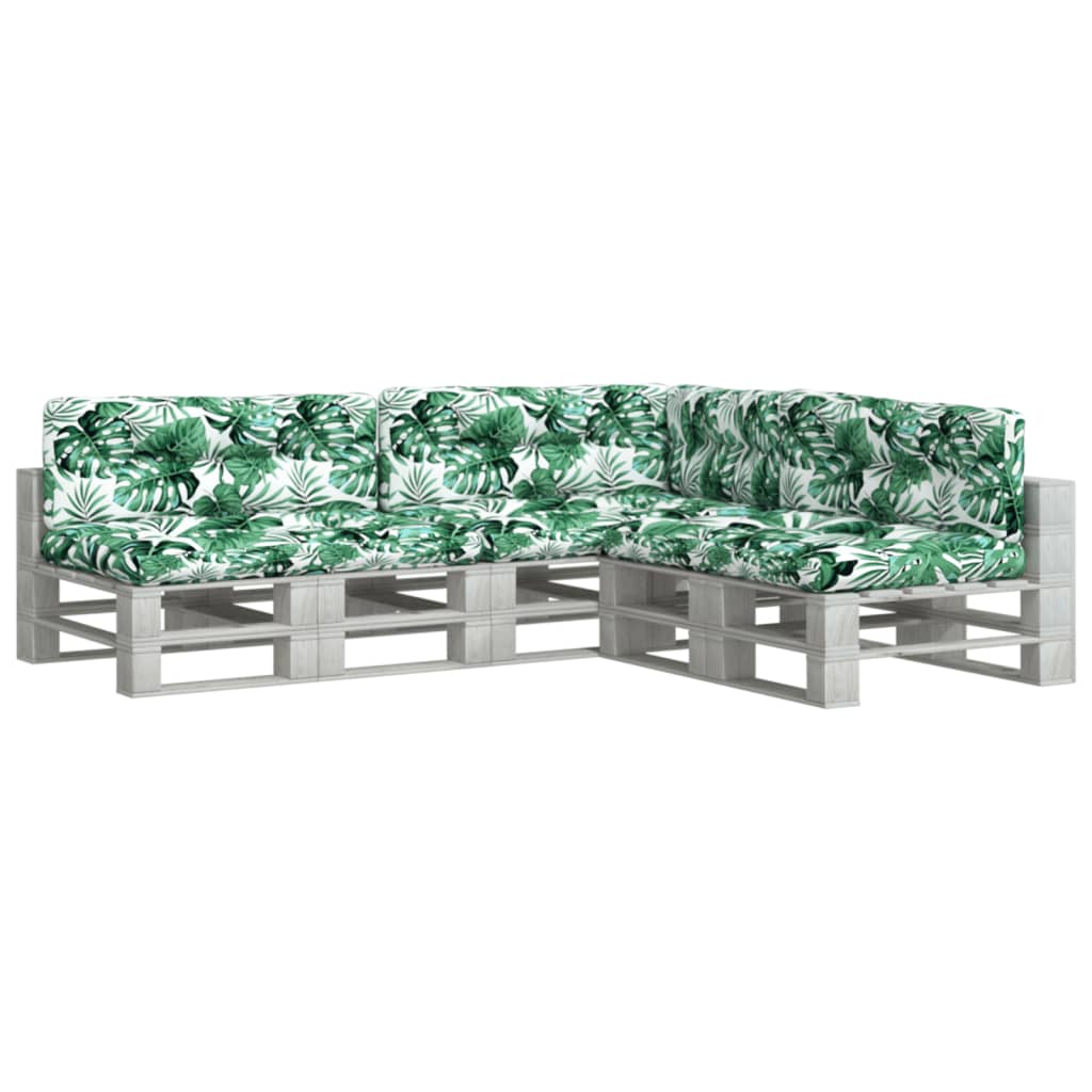 Palletkussens 7 st bladpatroon stof – afbeelding 3