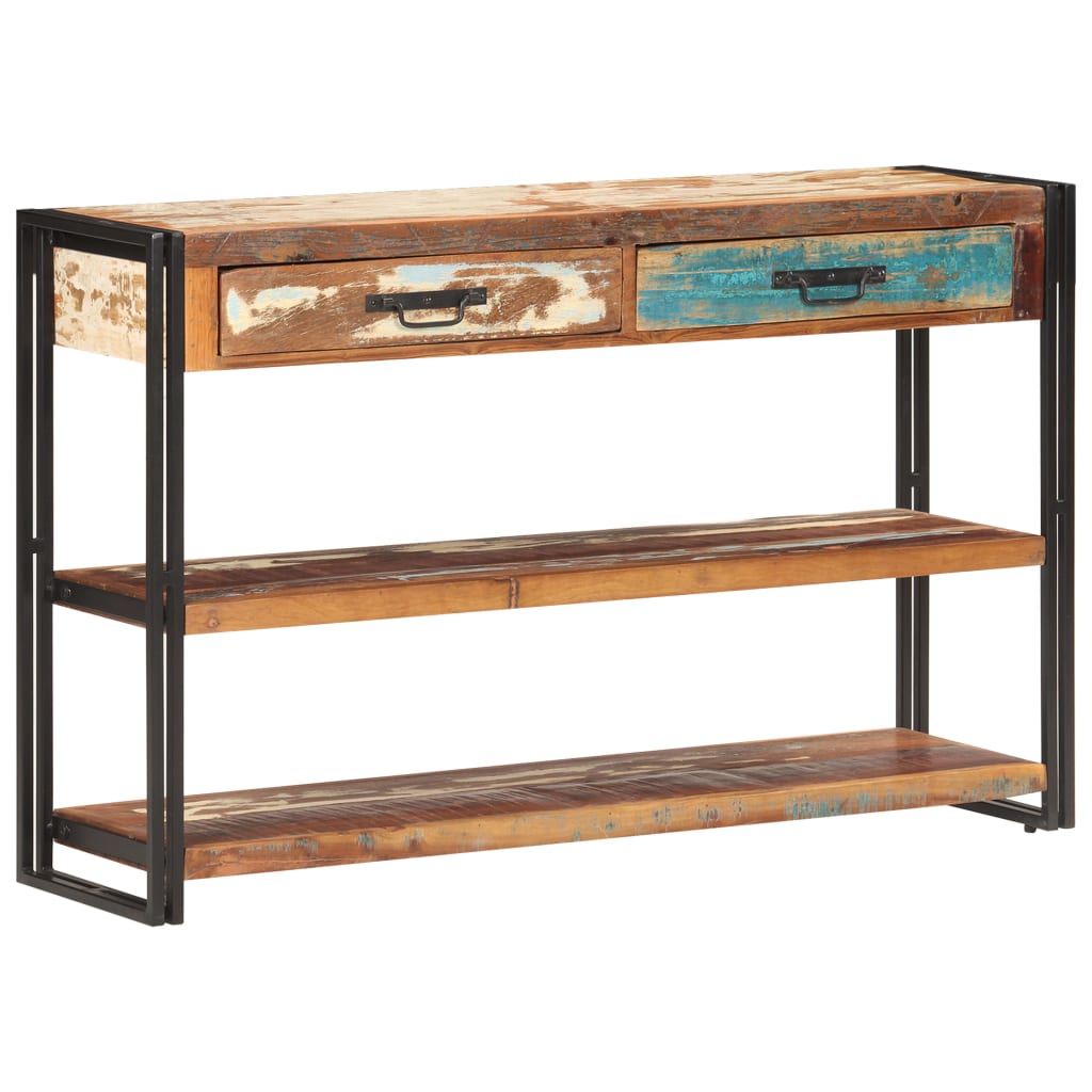 Dressoir 120x30x75 cm massief gerecycled hout – afbeelding 1