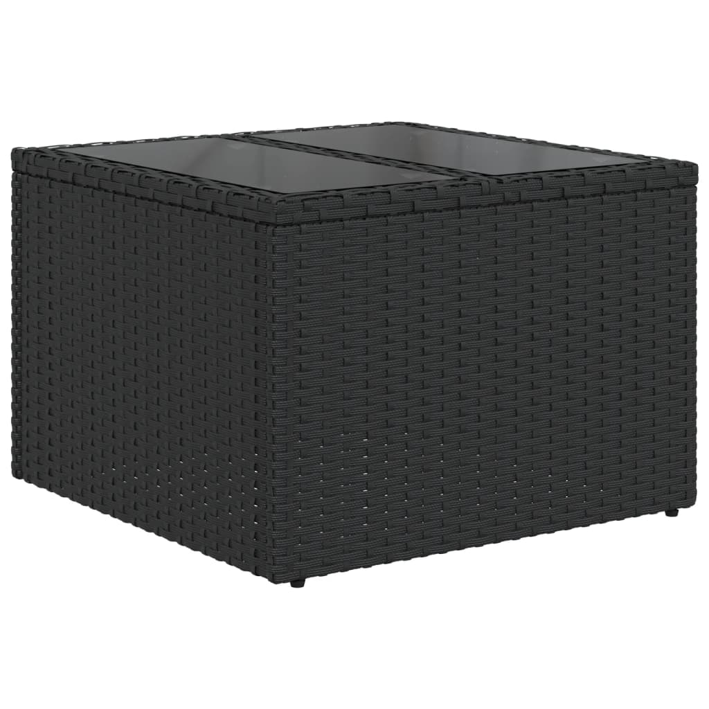 14-delige Loungeset met kussens poly rattan zwart – afbeelding 5