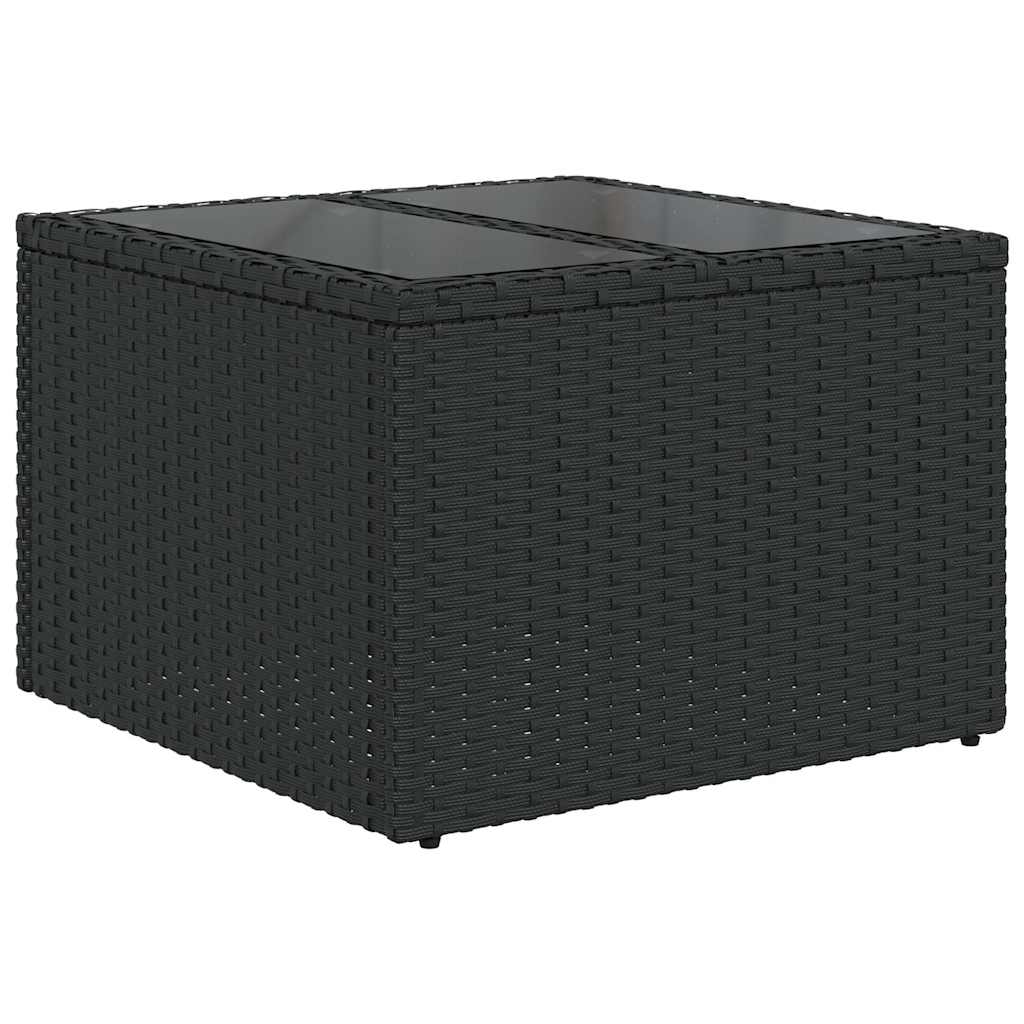 10-delige Loungeset met kussens poly rattan zwart – afbeelding 5