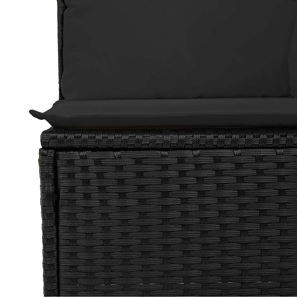 10-delige Loungeset met kussens poly rattan zwart – afbeelding 7
