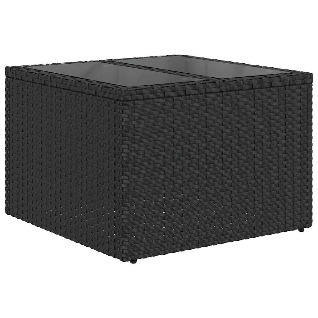 10-delige Loungeset met kussens poly rattan zwart – afbeelding 5