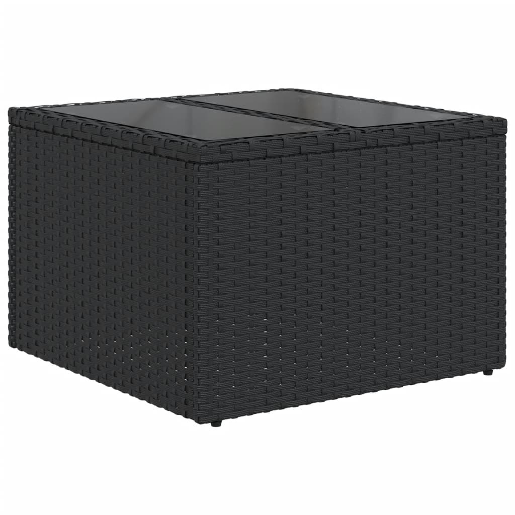 10-delige Loungeset met kussens poly rattan zwart – afbeelding 7