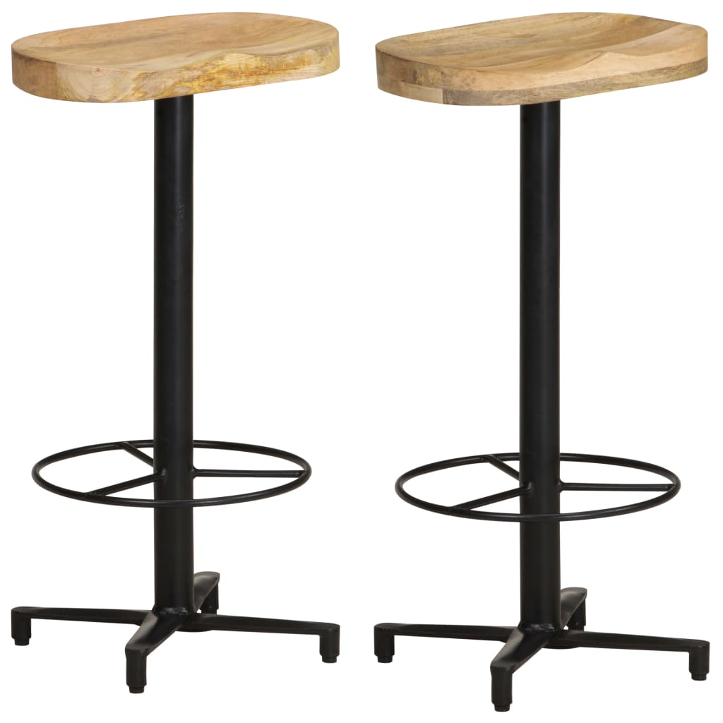 Barkrukken 2 st 76 cm massief mangohout – afbeelding 1
