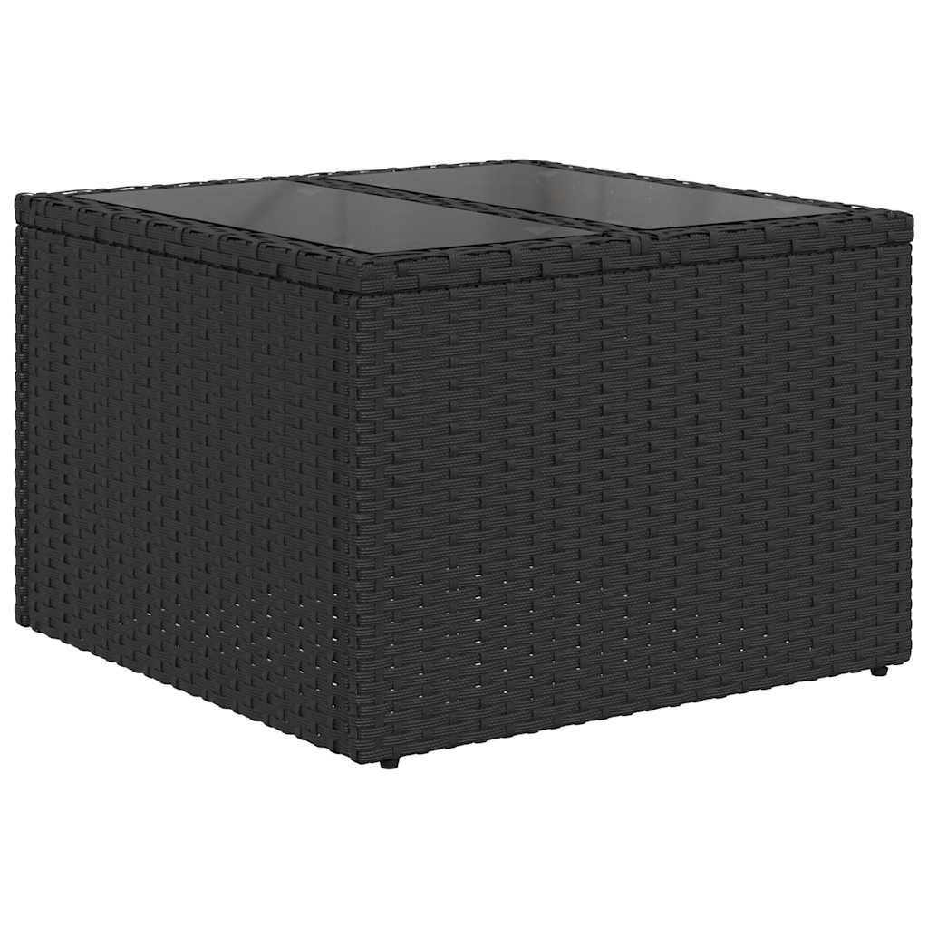 6-delige Loungeset met kussens poly rattan zwart – afbeelding 4