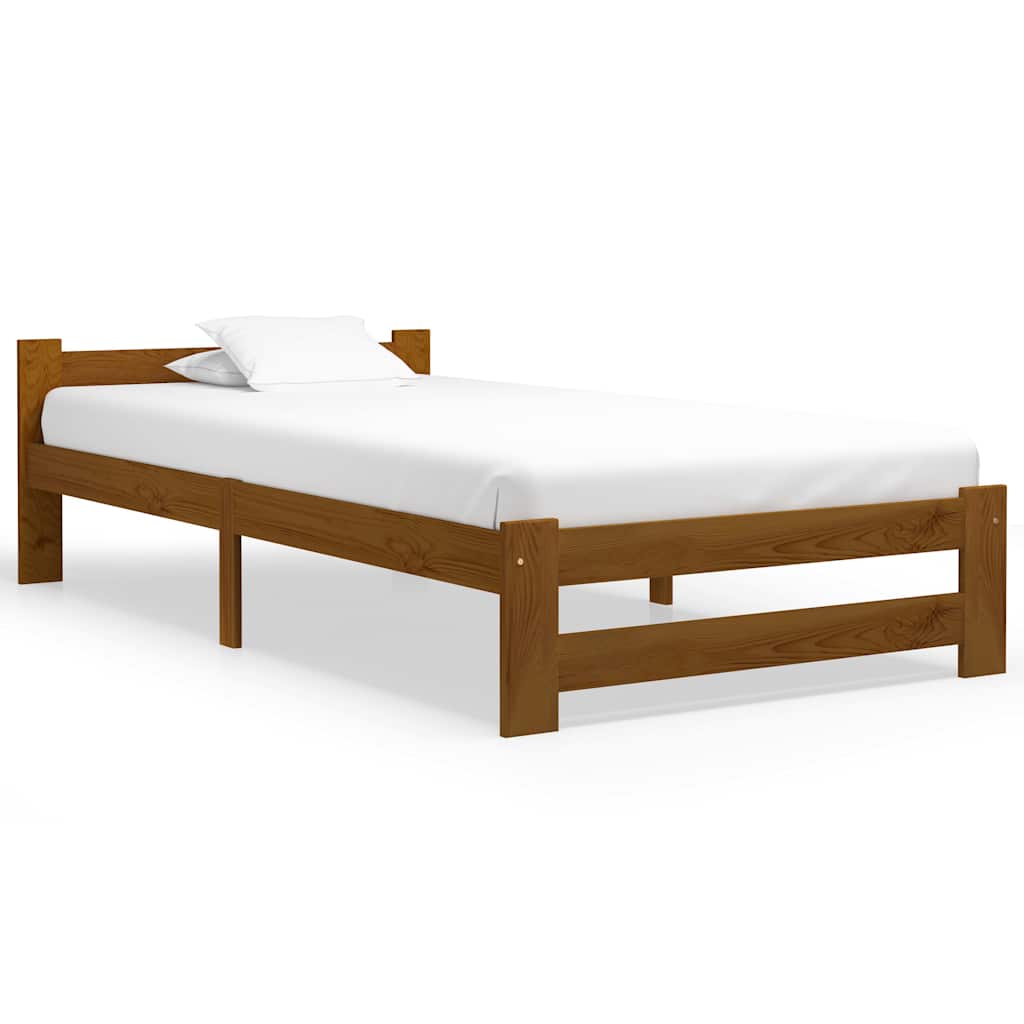 Bedframe massief grenenhout honingbruin 90x200 cm – afbeelding 1