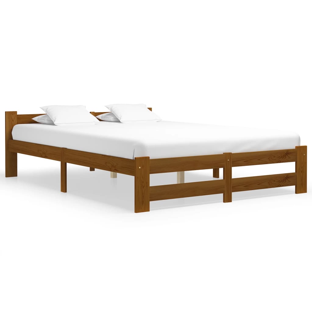 Bedframe massief grenenhout honingbruin 120x200 cm