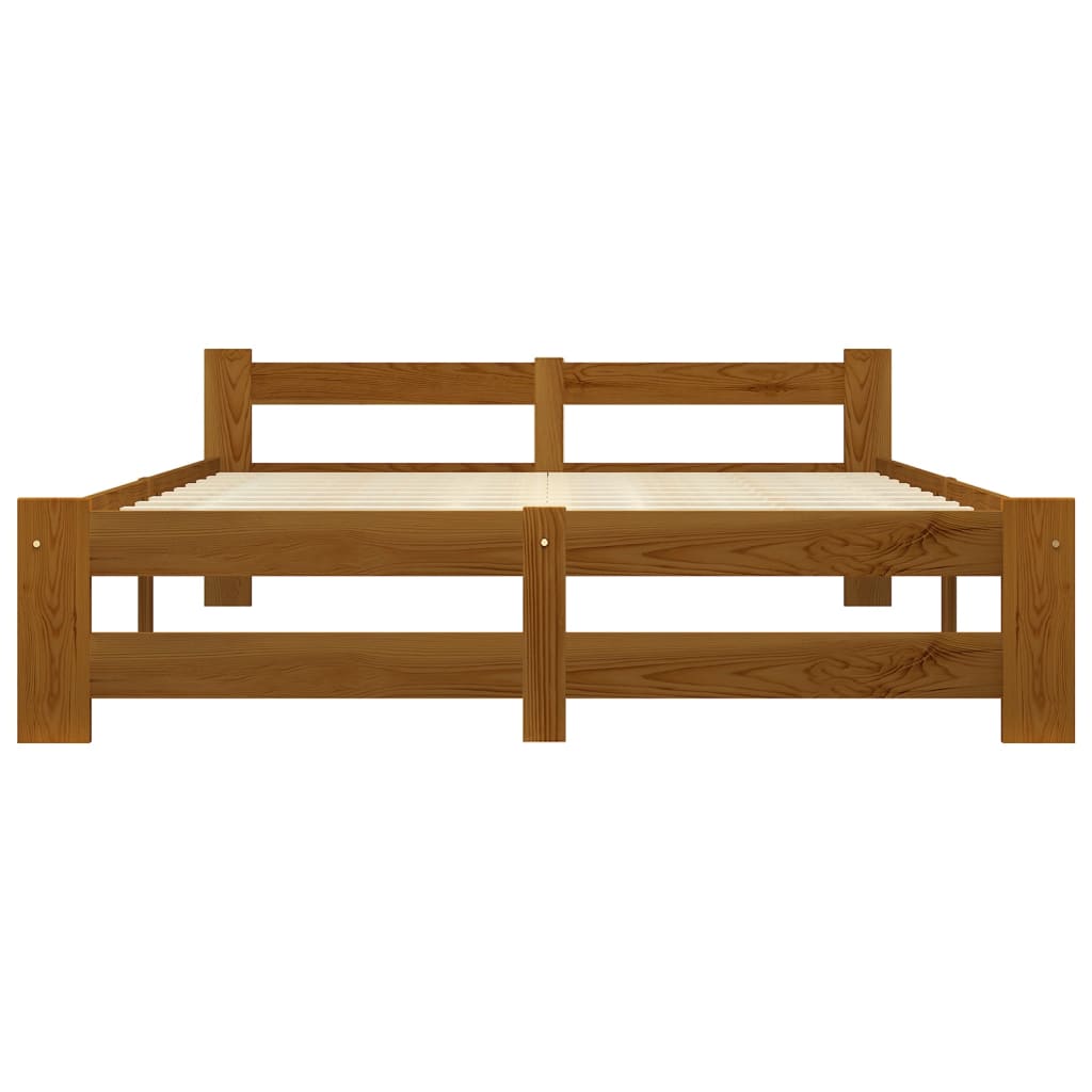 Bedframe massief grenenhout honingbruin 120x200 cm – afbeelding 3