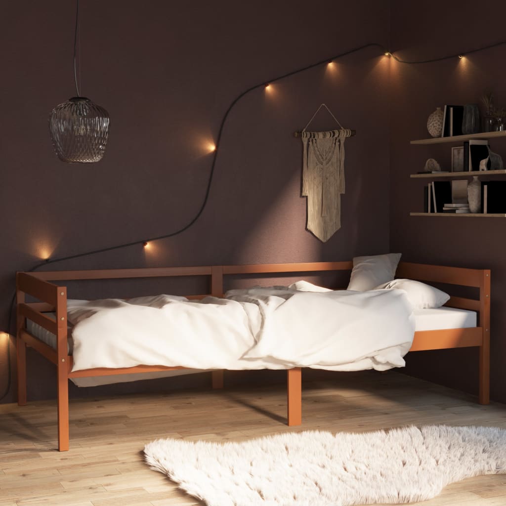 Bedframe massief grenenhout honingbruin 90x200 cm – afbeelding 1