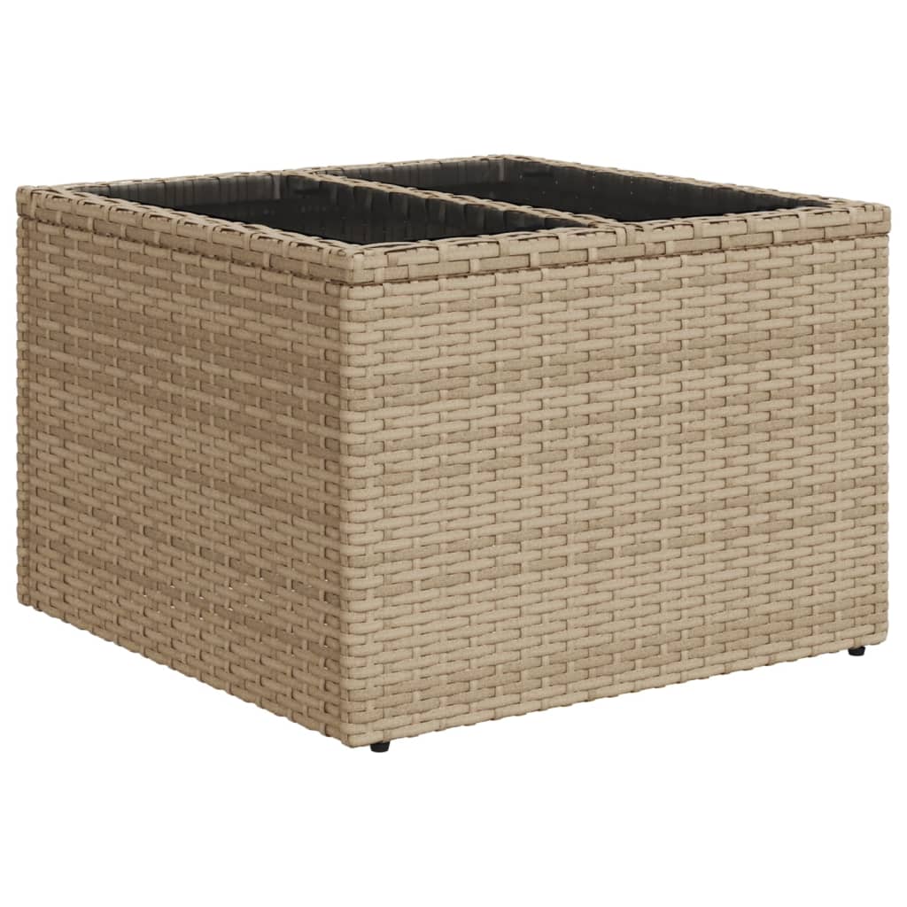 10-delige Loungeset met kussens poly rattan beige – afbeelding 6