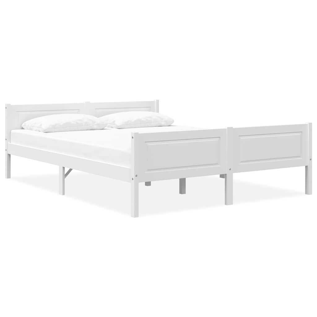 Bedframe massief grenenhout wit 160x200 cm – afbeelding 1