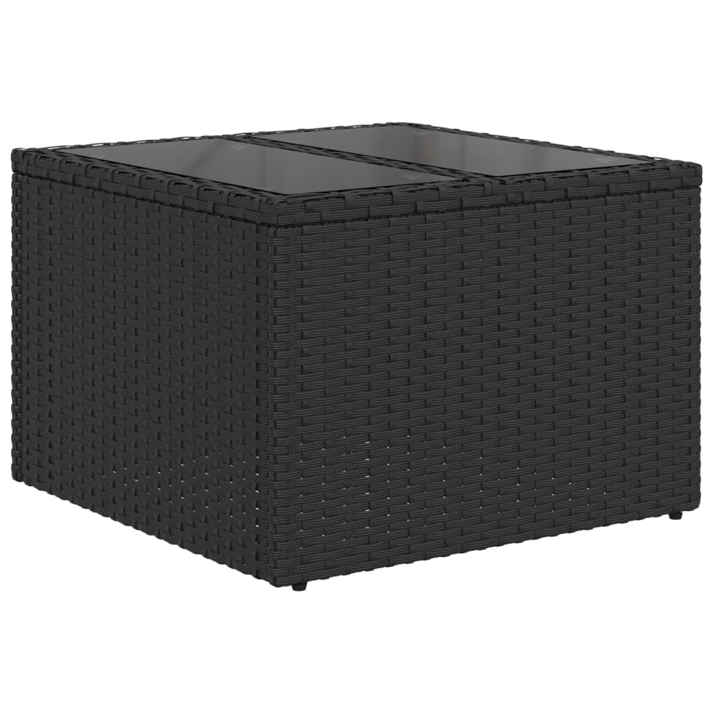 10-delige Loungeset met kussens poly rattan zwart – afbeelding 6