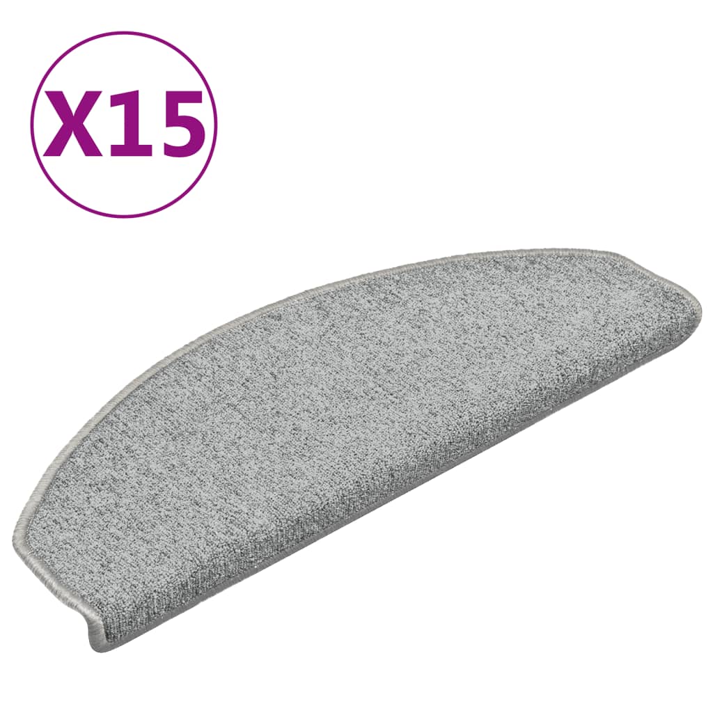 Trapmatten 15 st 65x24x4 cm lichtgrijs halfrond groot – afbeelding 2