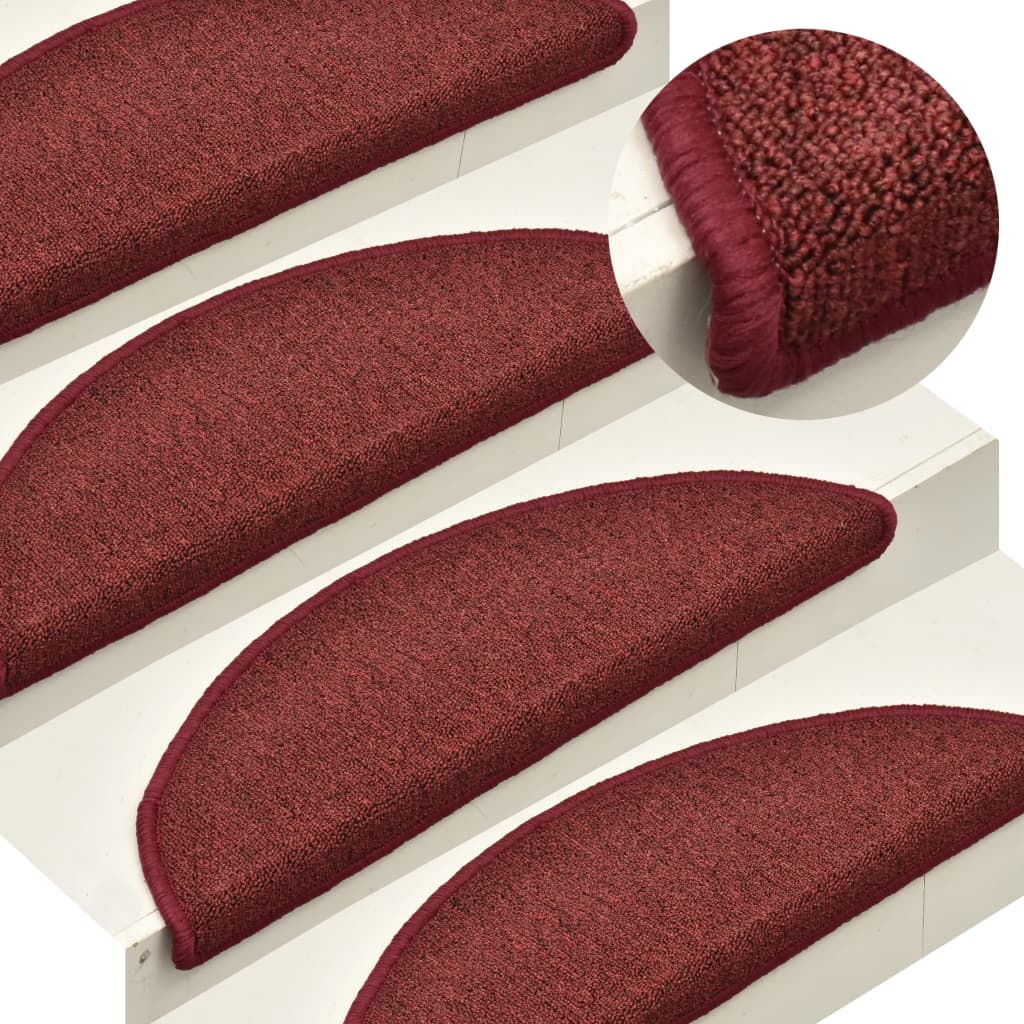 Trapmatten 15 st 56x17x3 cm Bordeaux Halfrond