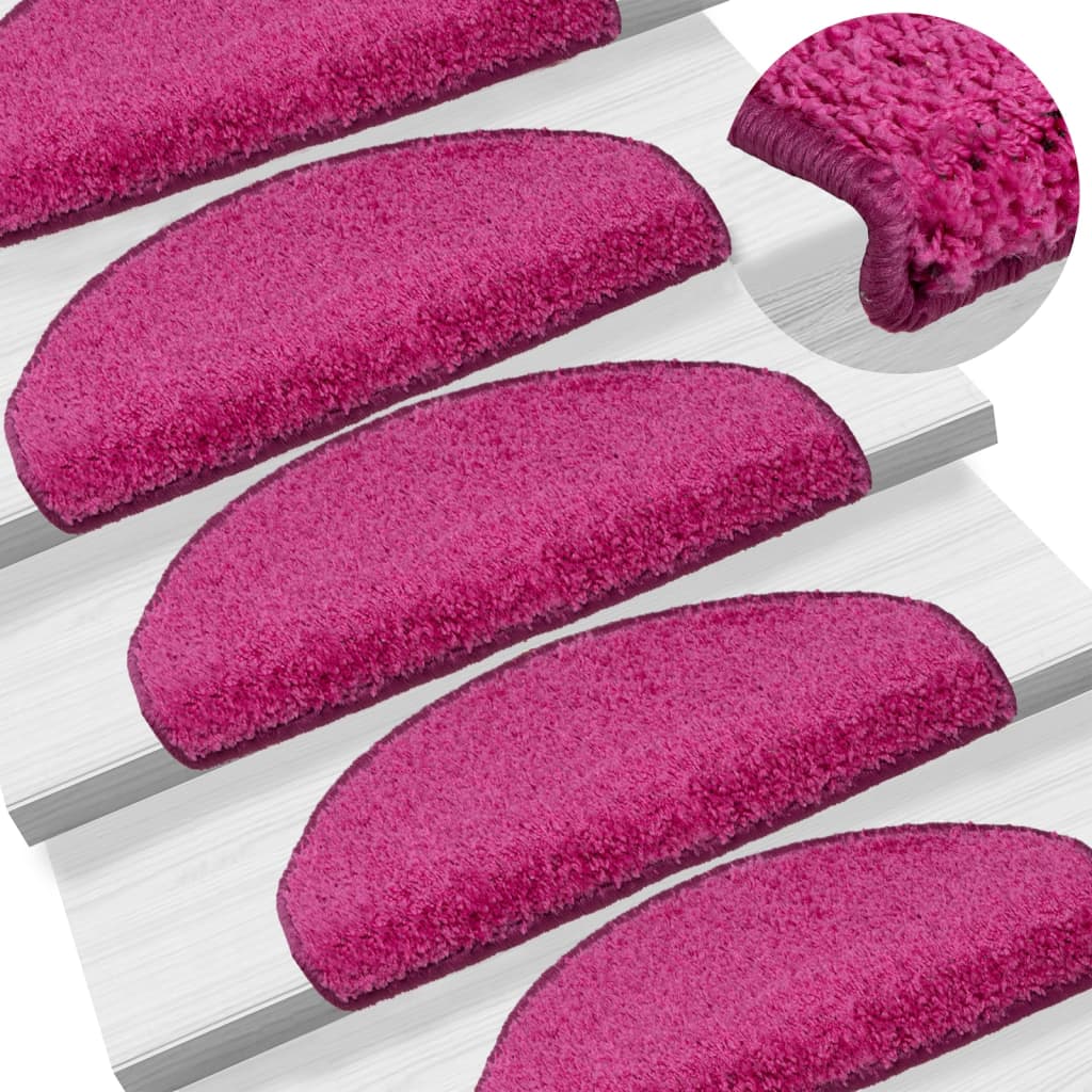 Trapmatten 15 st 65x21x4 cm Roze Halfrond Groot