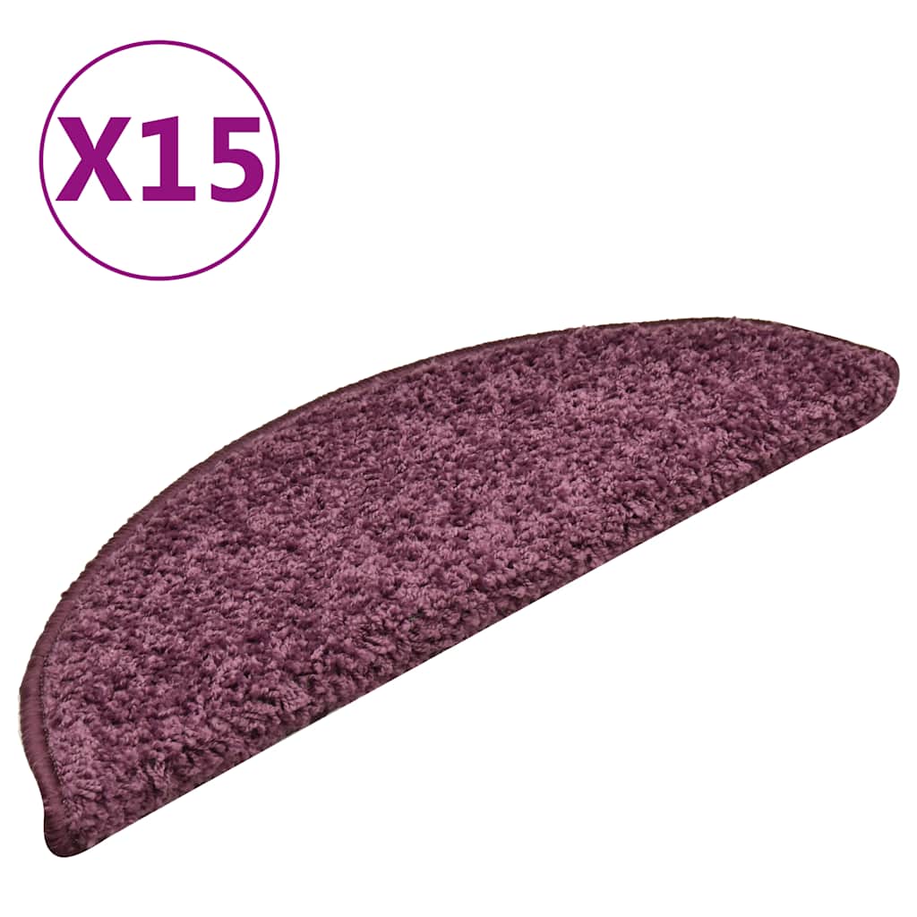 Trapmatten 15 st 56x17x3 cm Donkerpaars Halfrond