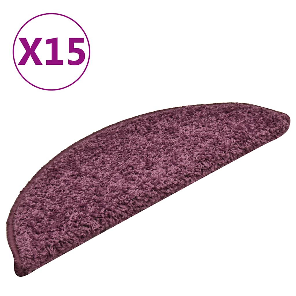Trapmatten 15 st 56x17x3 cm Donkerpaars Halfrond – afbeelding 2