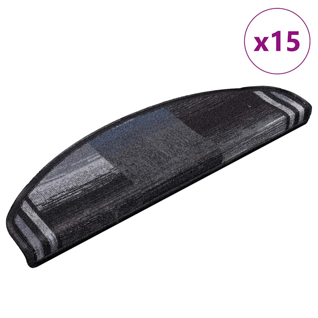 Trapmatten zelfklevend 15 st 65x21x4 cm zwart en grijs