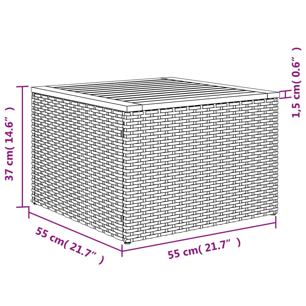13-delige Loungeset met kussens poly rattan zwart – afbeelding 11