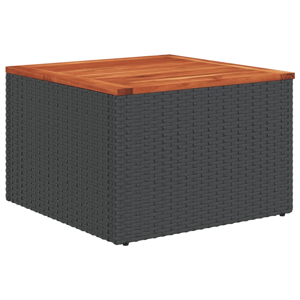 8-delige Loungeset met kussens poly rattan zwart – afbeelding 5