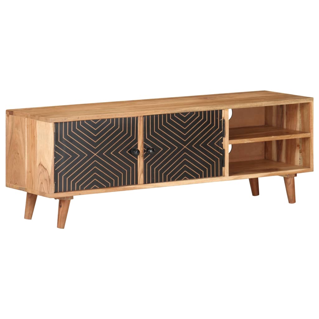 Tv-meubel 115x30x39 cm massief acaciahout – afbeelding 1