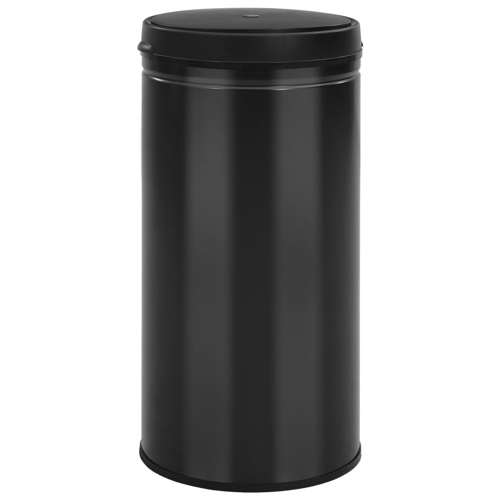 Prullenbak met automatische sensor 70 L koolstofstaal zwart – afbeelding 2