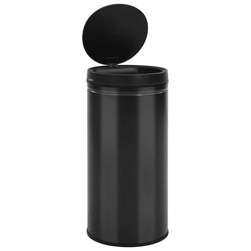 Prullenbak met automatische sensor 70 L koolstofstaal zwart – afbeelding 3
