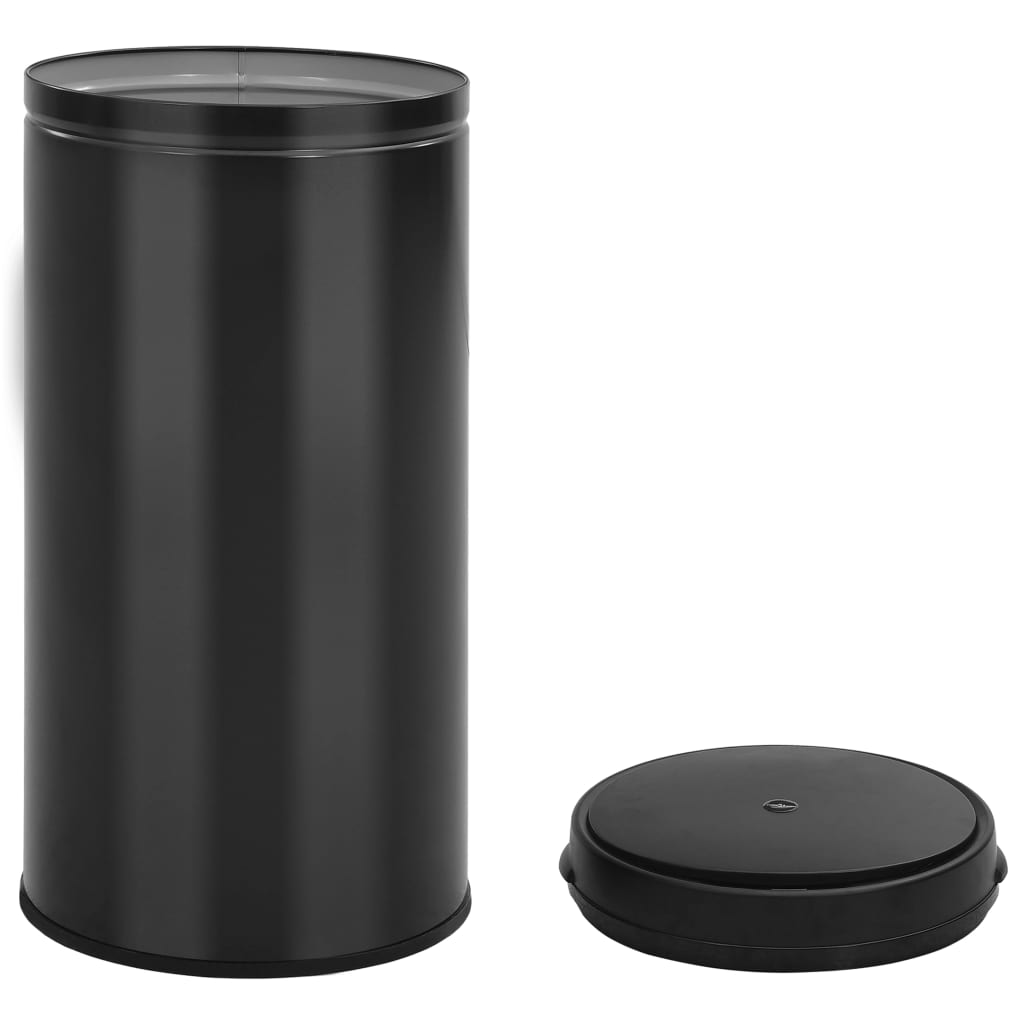 Prullenbak met automatische sensor 70 L koolstofstaal zwart – afbeelding 4