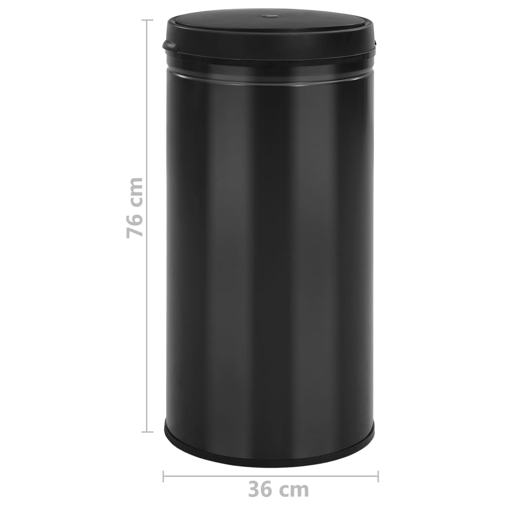 Prullenbak met automatische sensor 70 L koolstofstaal zwart – afbeelding 7