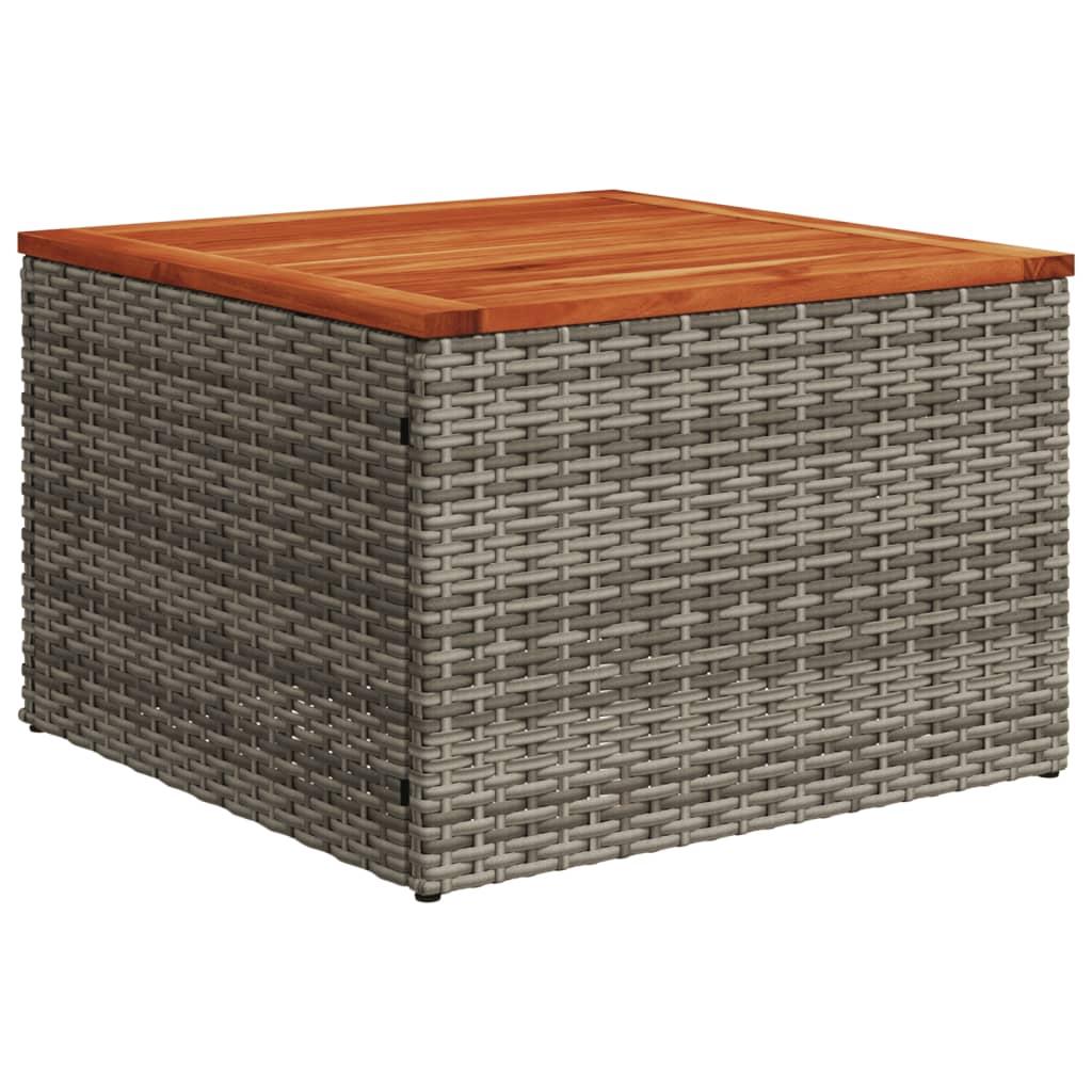 8-delige Loungeset met kussens poly rattan grijs – afbeelding 4