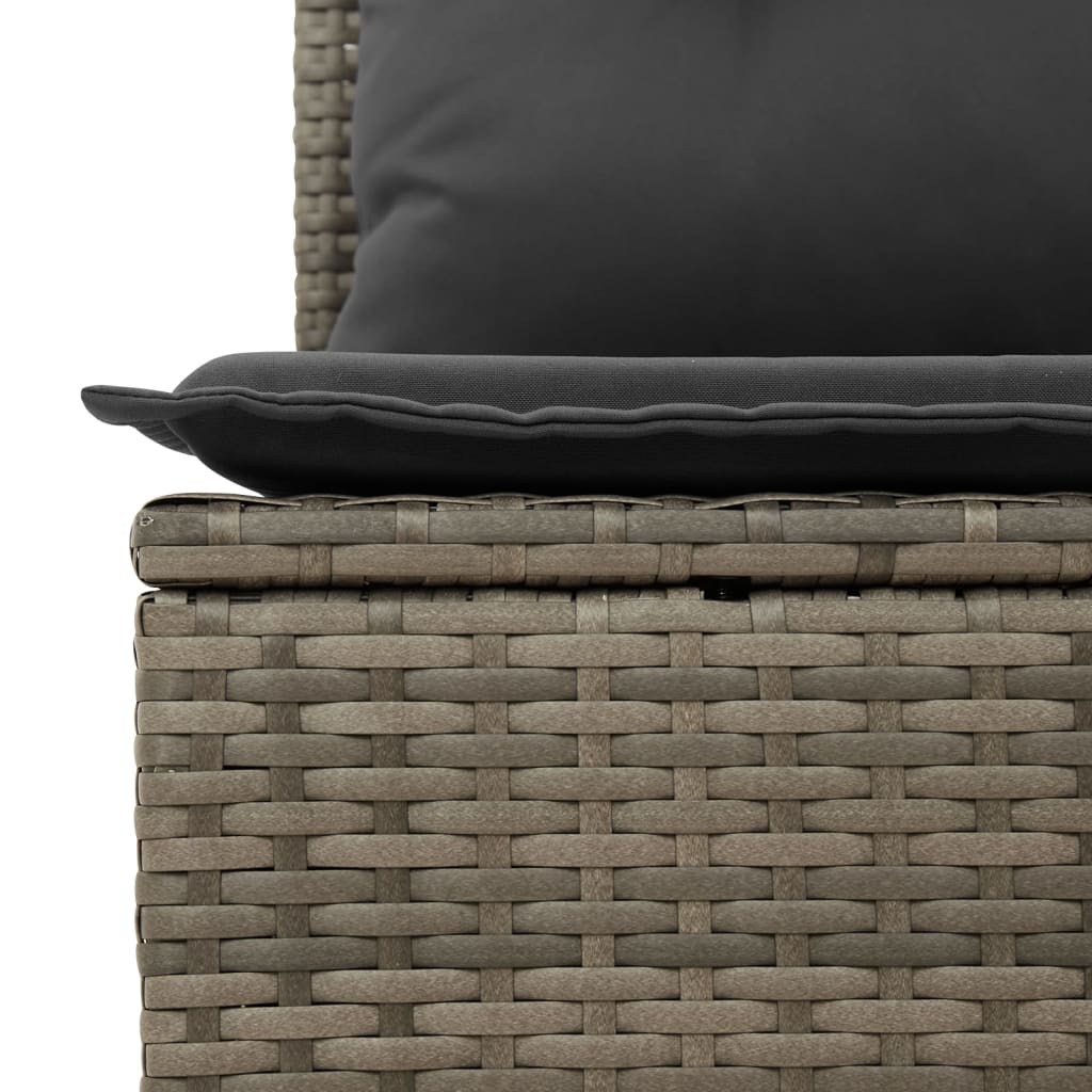 8-delige Loungeset met kussens poly rattan grijs – afbeelding 8