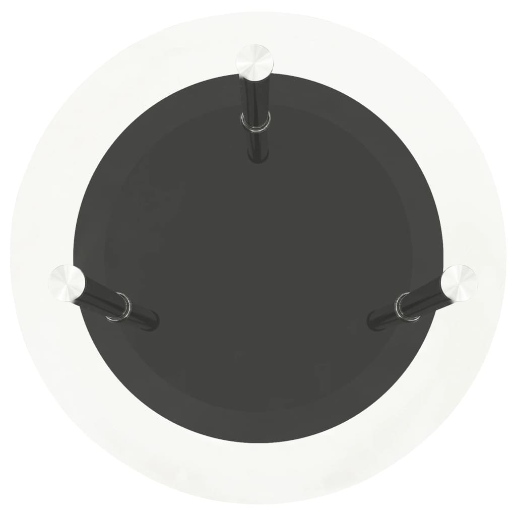 Bijzettafel 2-laags 38 cm gehard glas transparant en zwart – afbeelding 3