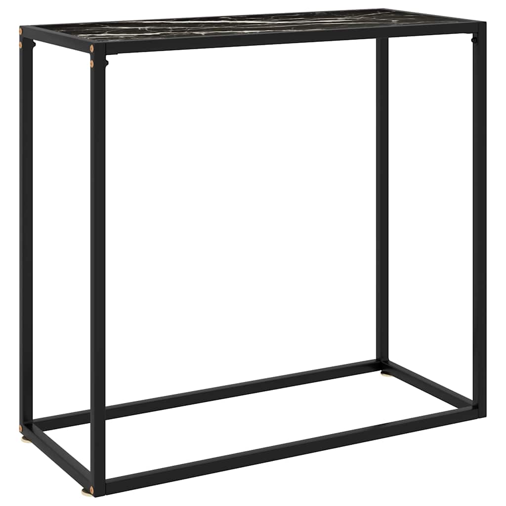 Wandtafel 80x35x75 cm gehard glas zwart – afbeelding 1