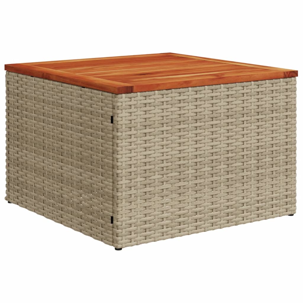 13-delige Loungeset met kussens poly rattan beige – afbeelding 6
