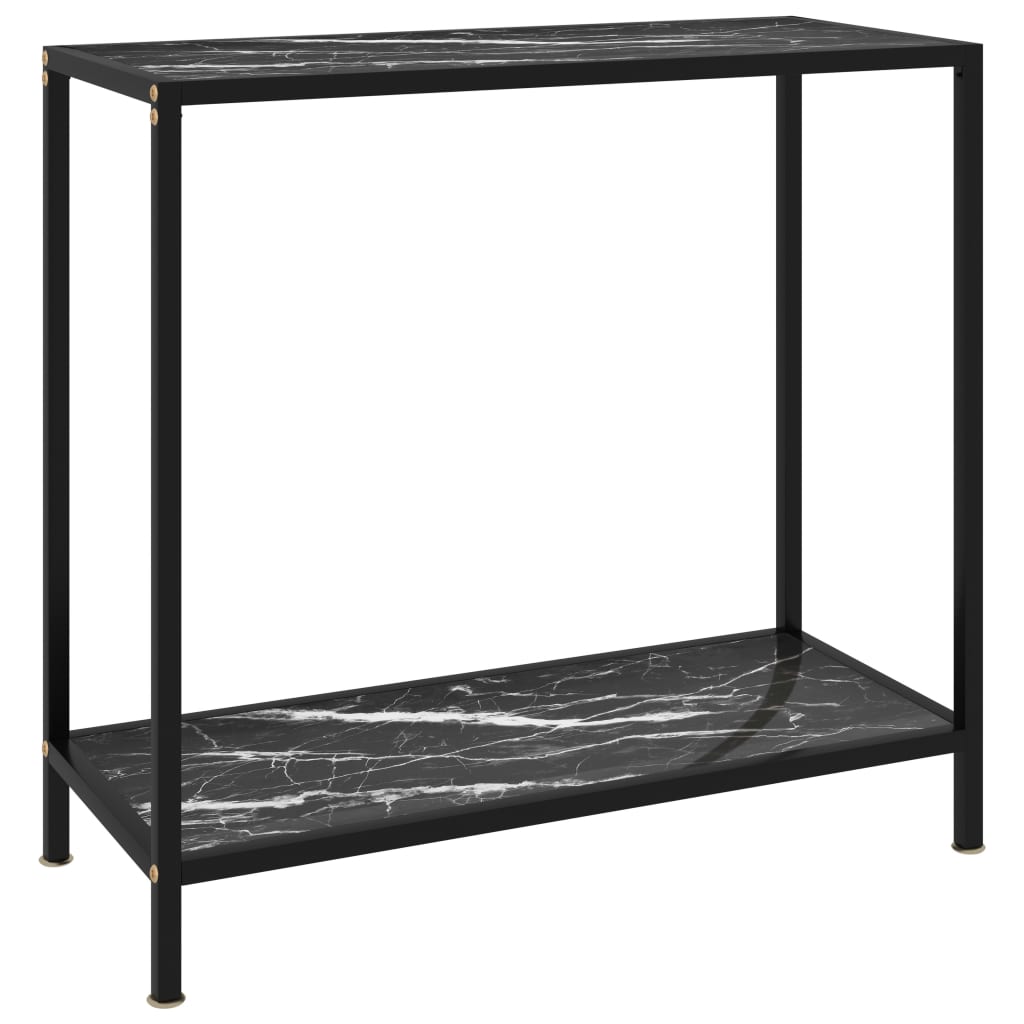 Wandtafel 80x35x75 cm gehard glas zwart – afbeelding 1