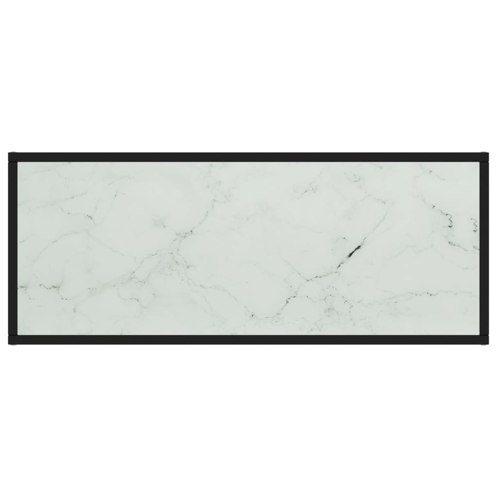 Tv-meubel met wit marmerglas 100x40x40 cm zwart – afbeelding 4