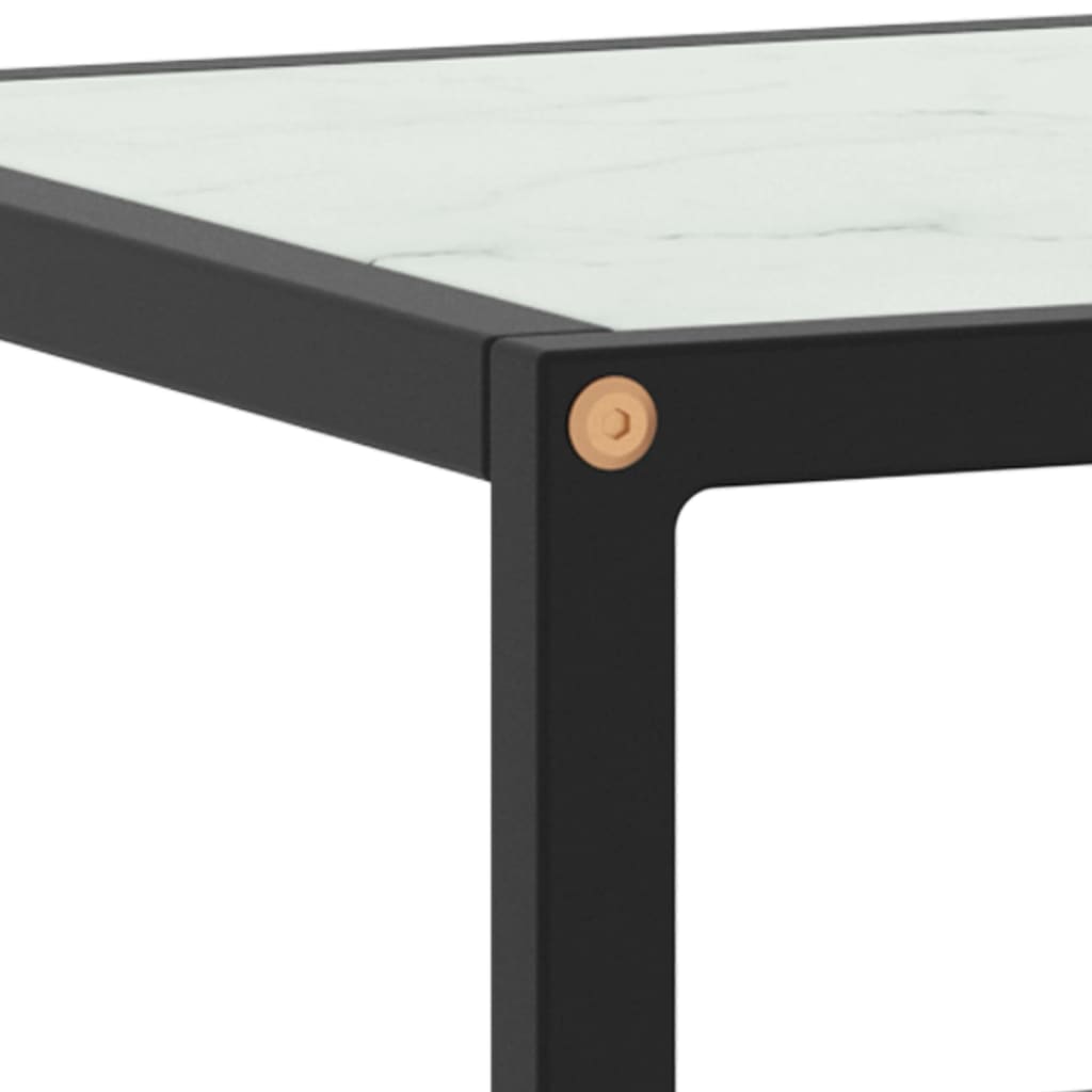 Tv-meubel met wit marmerglas 100x40x40 cm zwart – afbeelding 5