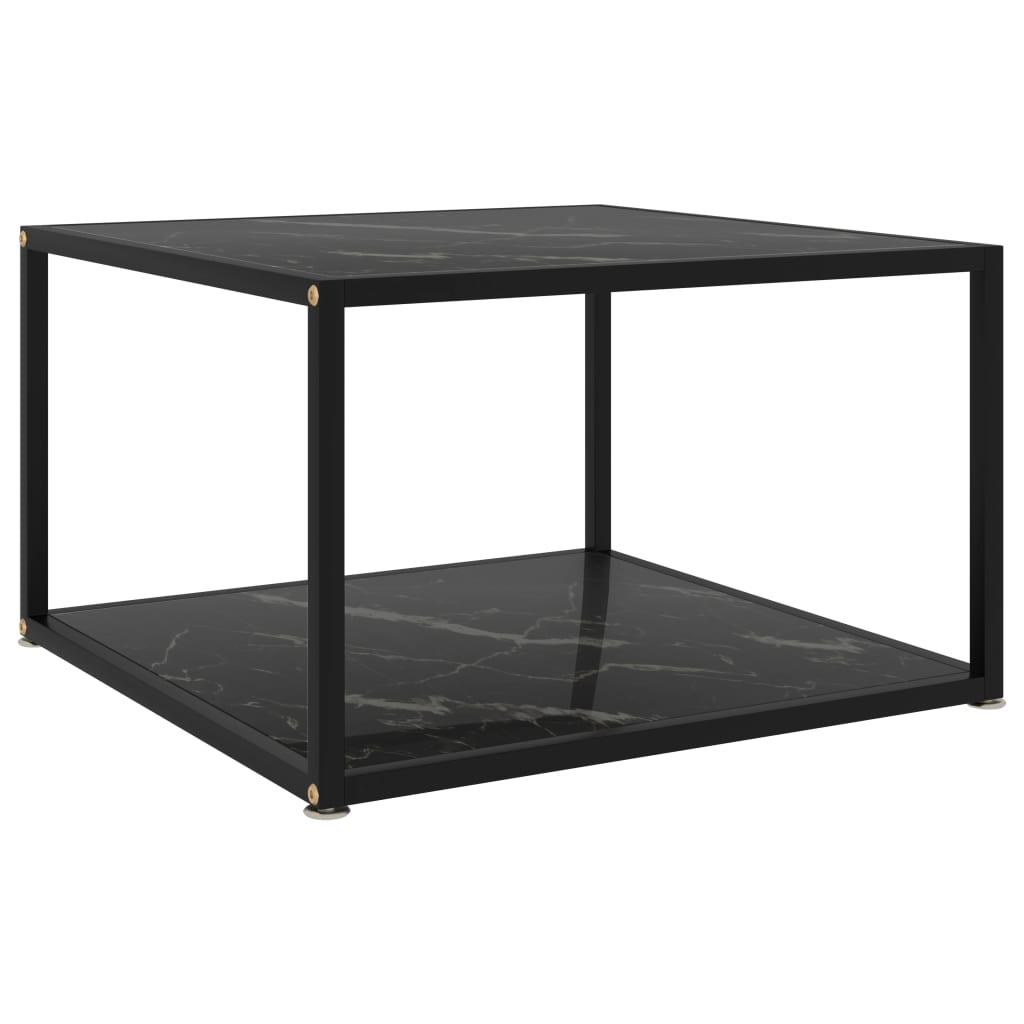Salontafel 60x60x35 cm gehard glas zwart