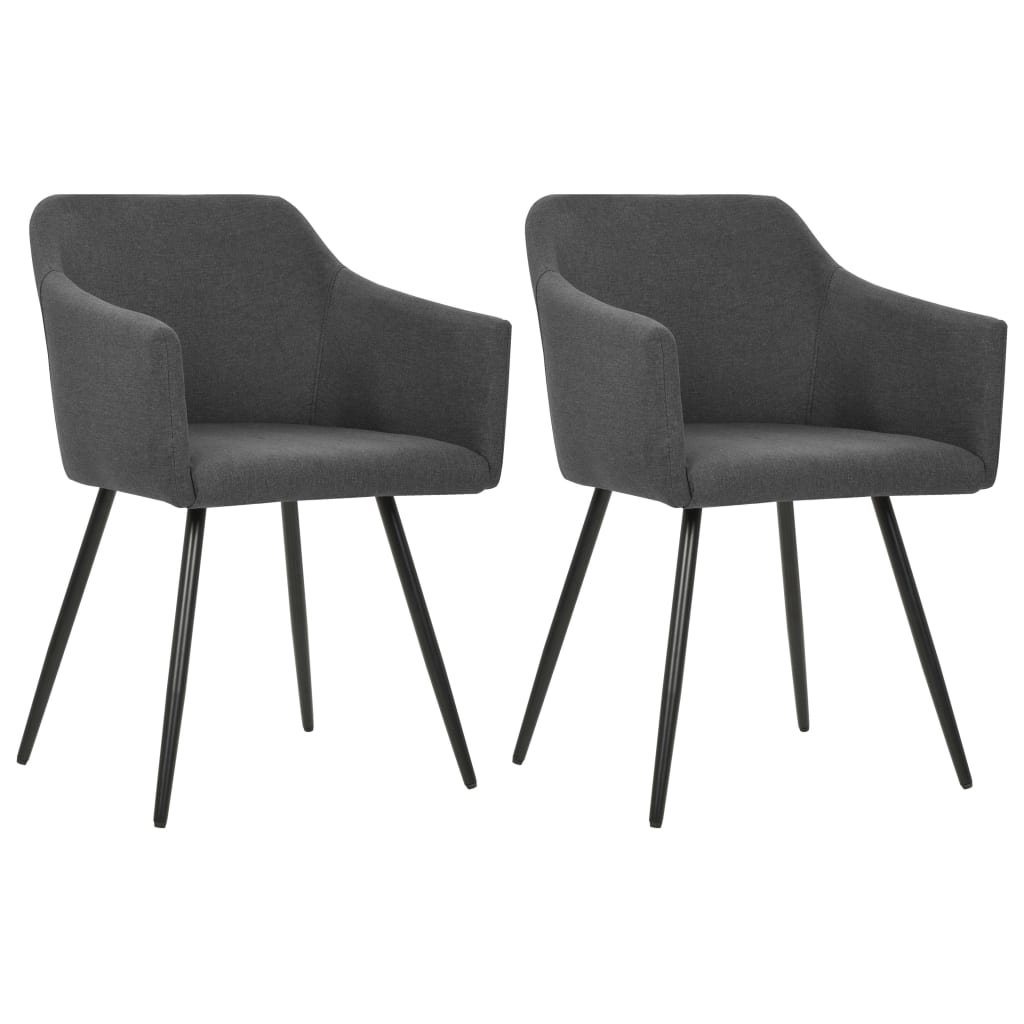 Eetkamerstoelen 2 st stof donkergrijs
