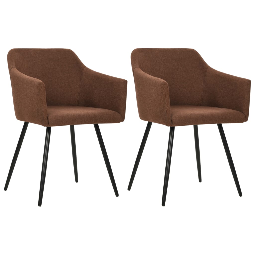 Eetkamerstoelen 2 st stof bruin