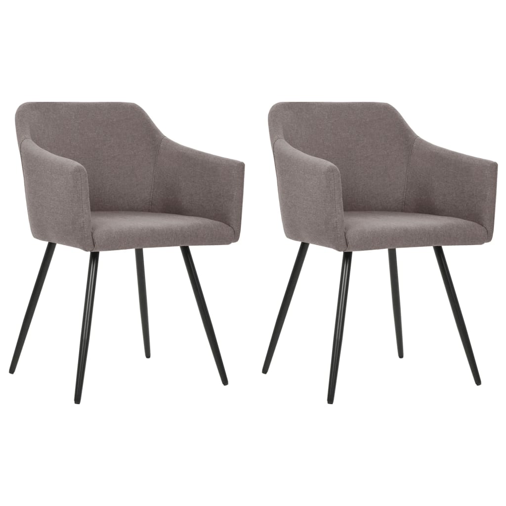 Eetkamerstoelen draaibaar 2 st stof taupe