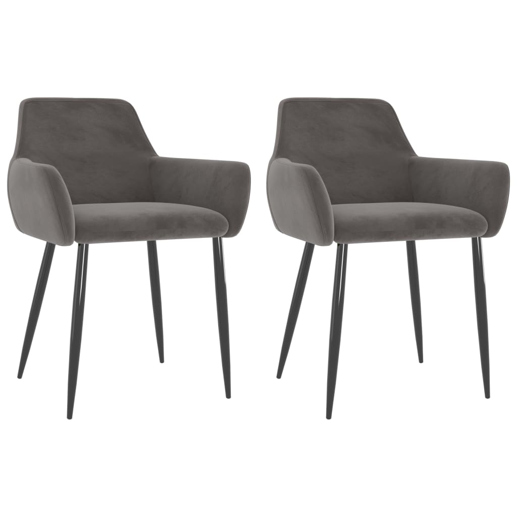 Eetkamerstoelen 2 st fluweel donkergrijs