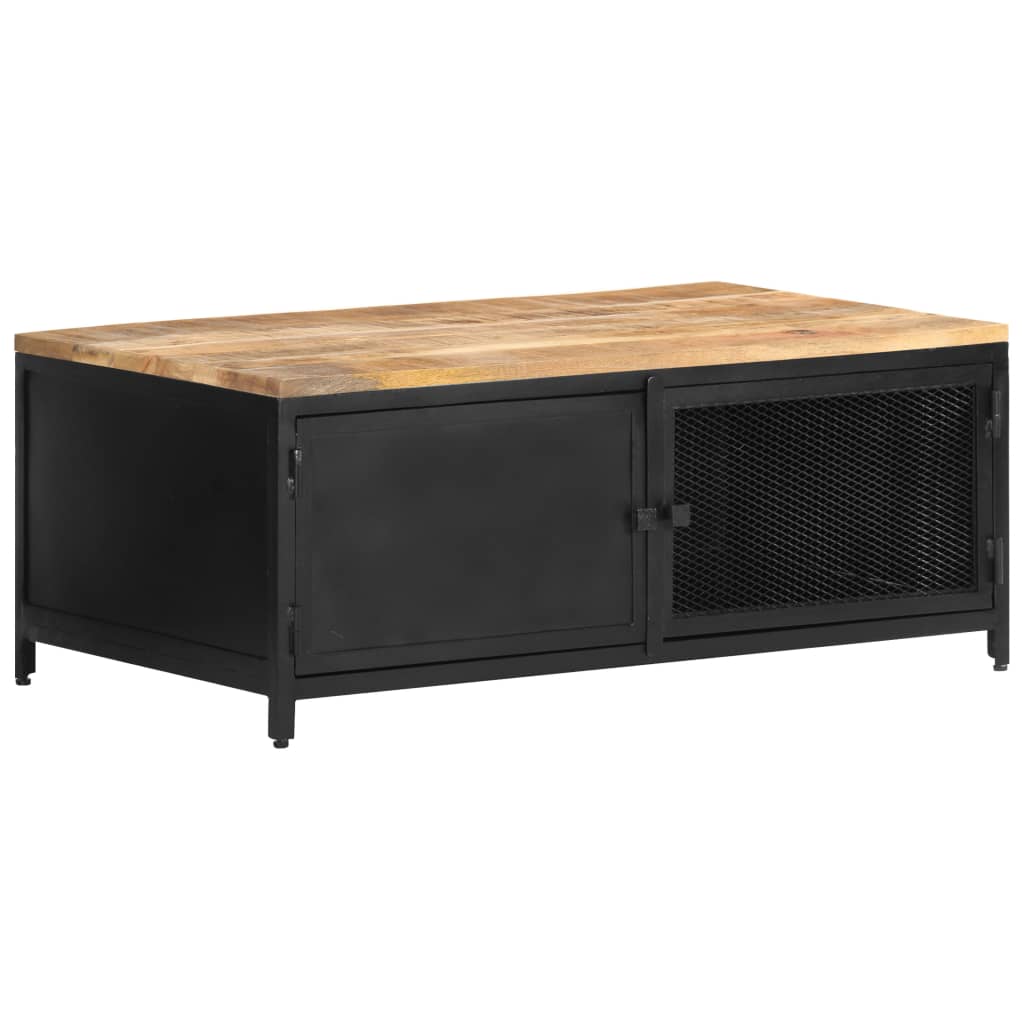 Salontafel 90x50x37 cm massief ruw mangohout – afbeelding 10