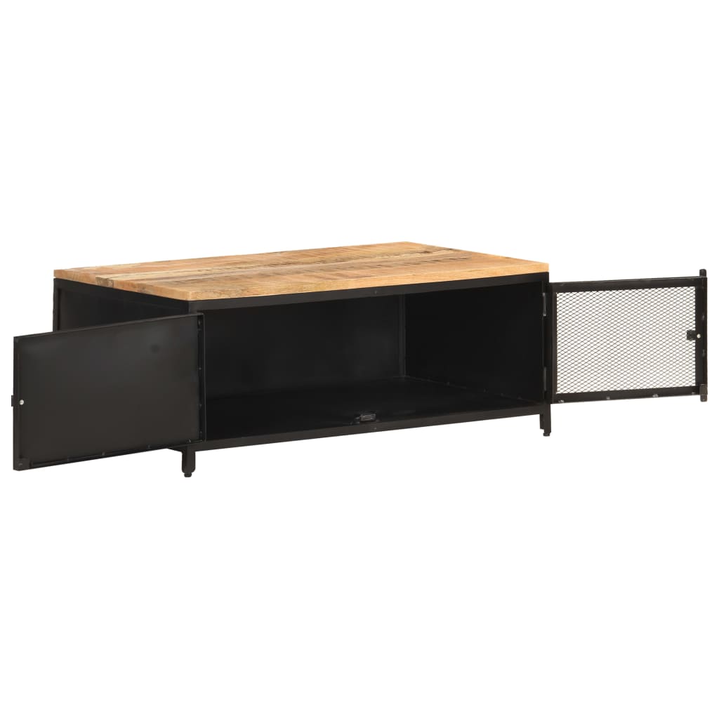 Salontafel 90x50x37 cm massief ruw mangohout – afbeelding 3