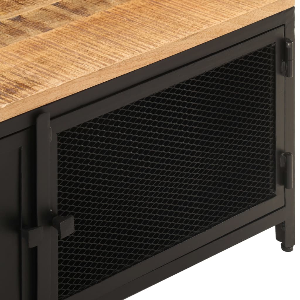 Salontafel 90x50x37 cm massief ruw mangohout – afbeelding 5