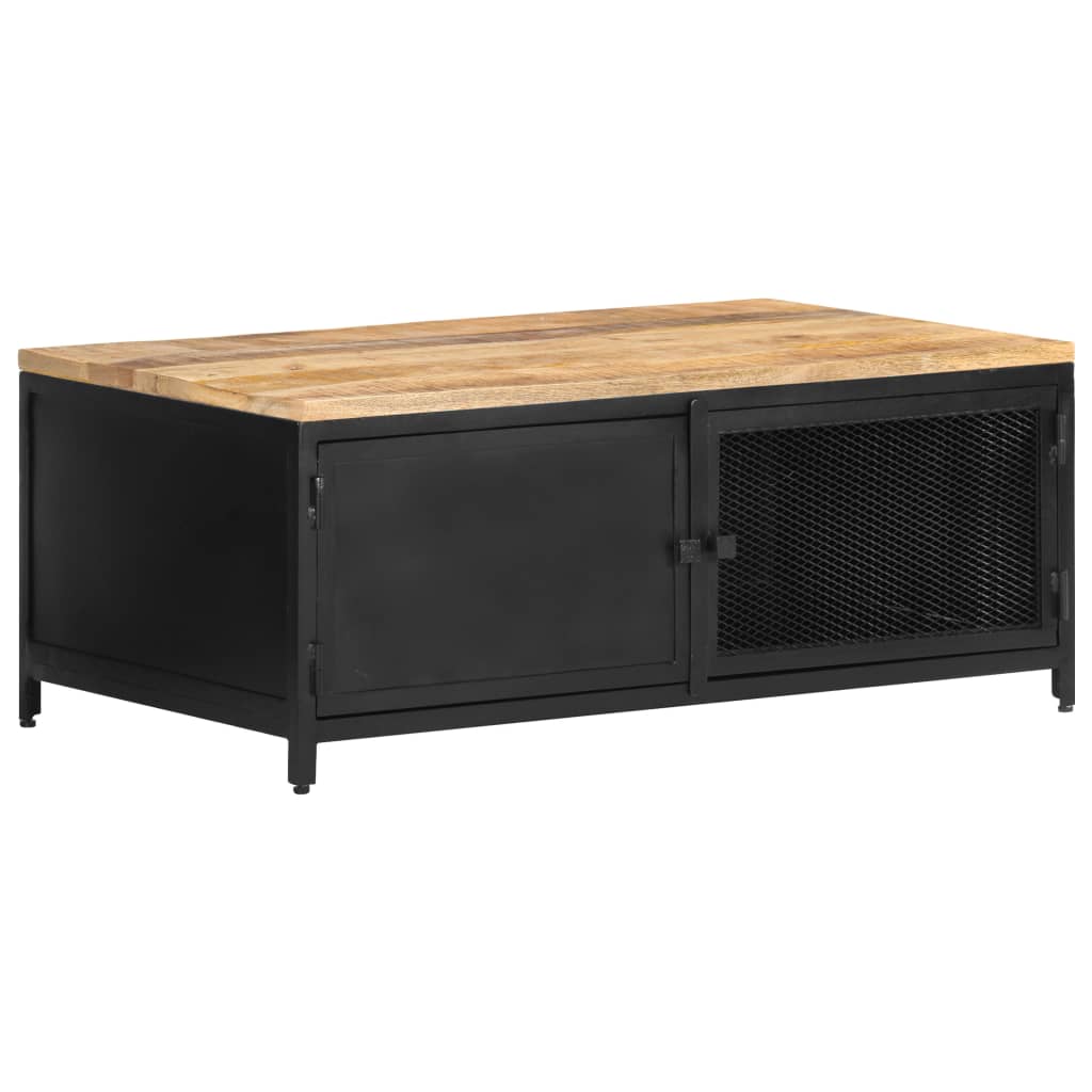 Salontafel 90x50x37 cm massief ruw mangohout – afbeelding 9