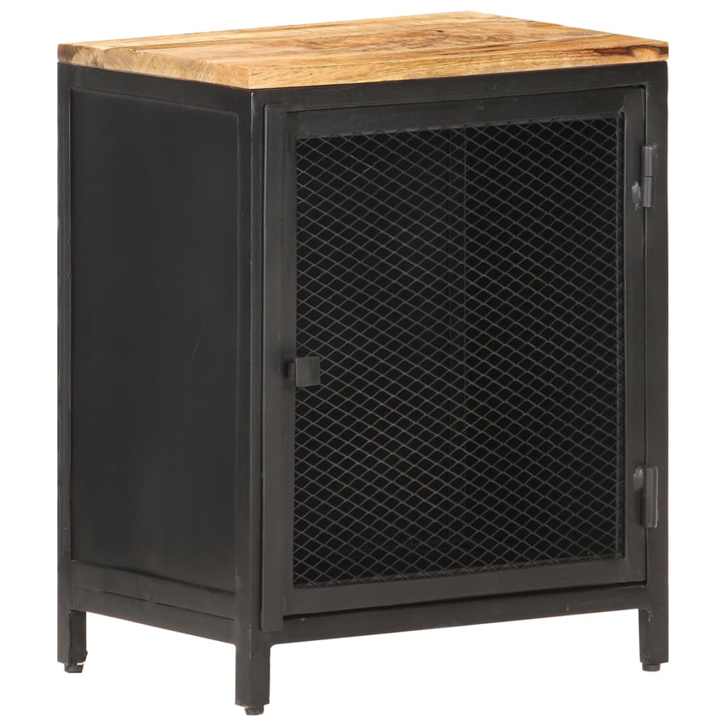 Nachtkastje 40x30x53 cm massief ruw mangohout – afbeelding 1